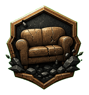 Couch defeated badge for completing a daily mission